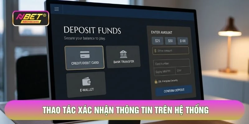 Thao tác xác nhận thông tin trên hệ thống
